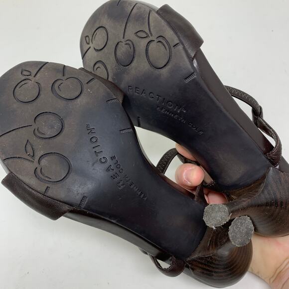 Kenneth Cole Reaction Women's Size 6.5 Y2K Strappy Heels Sandal Open Toe Brown - Picture 5 of 8